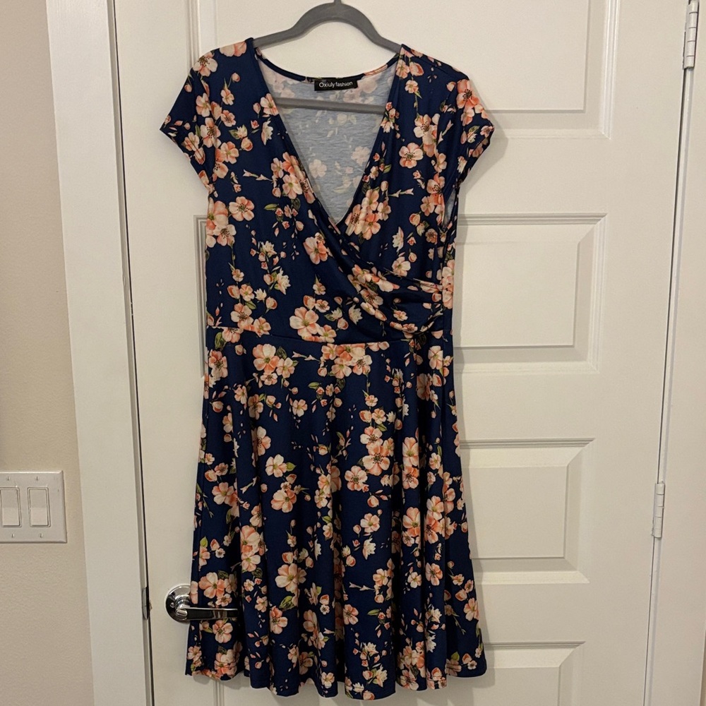 Navy Floral Dress